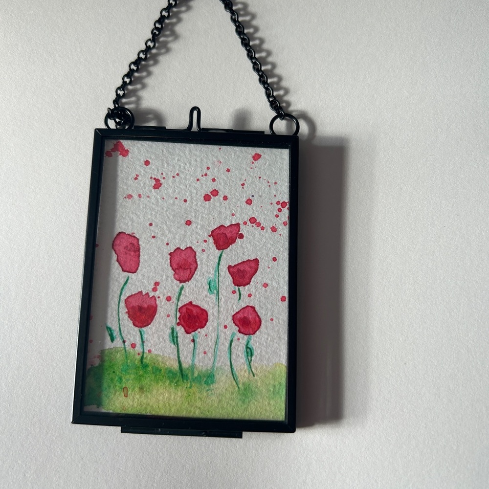 Floral Watercolor Art in Black Frame - Picture 1 of 1